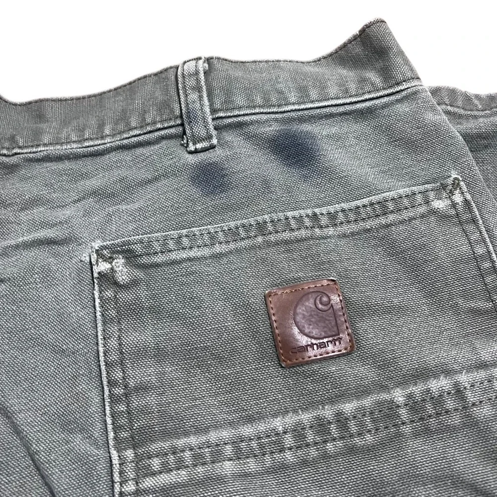 Carhartt Mens B11 Loose Fit Washed Duck Work Dungaree 36x34 Moss Green